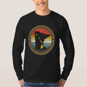 Minnesota Hawaii Roots Origin Staat Map Retro T-Shirt
