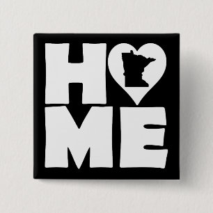 Minnesota Home Heart State Button Badge Pin