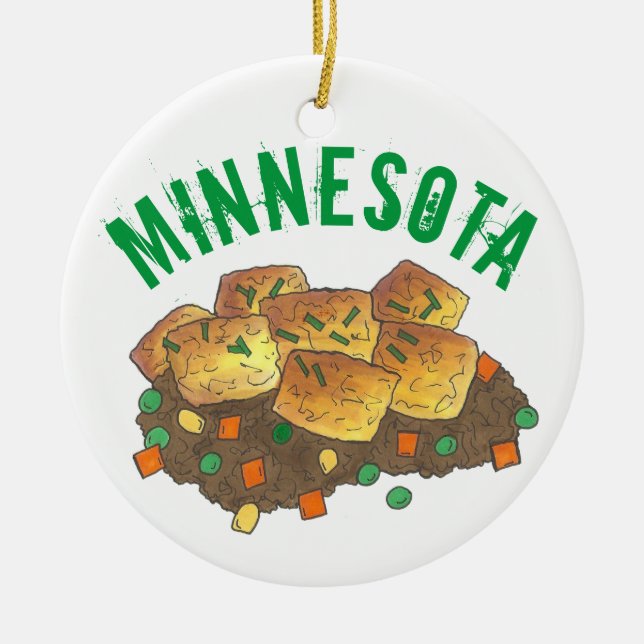 Minnesota Hot Disa Tater Tot Casserole Feinschmeck Keramik Ornament (Vorne)