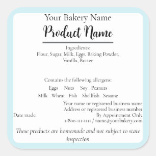 Minnesota Hütte Food Business Blue Baking Label Quadratischer Aufkleber