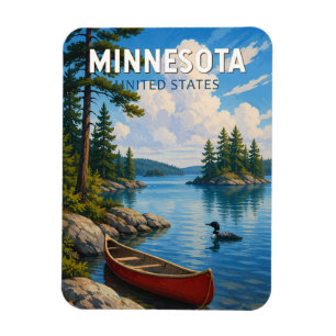 Minnesota Illustration Reise Kunst Vintage Magnet