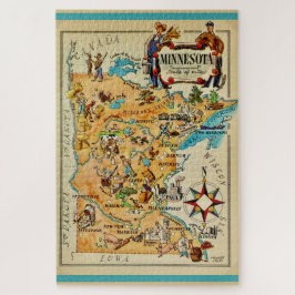 Minnesota illustrierte 20x30 Karte 