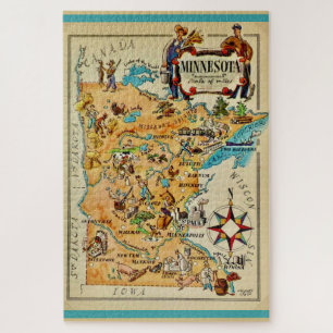 Minnesota illustrierte 20x30 Karte