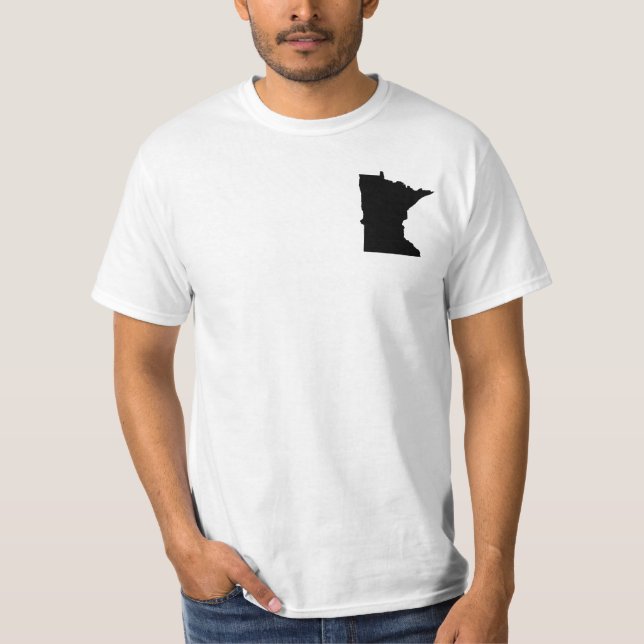 Minnesota in Schwarz und Weiß T-Shirt (Vorderseite)