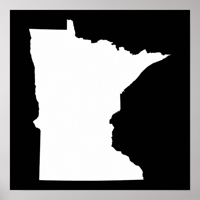 Minnesota in Weiß und Schwarz Poster (Vorne)
