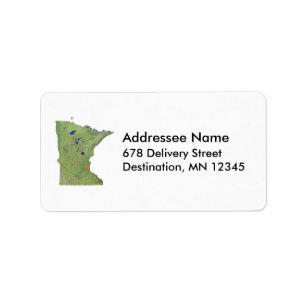 Minnesota Karte Adressaufkleber