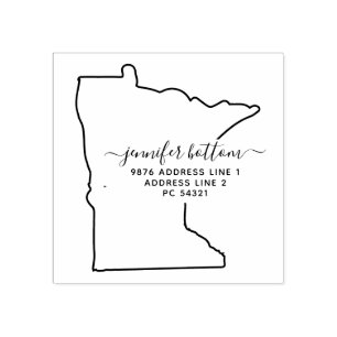 Minnesota-Karte Familien-Rücksendeadresse Gummistempel