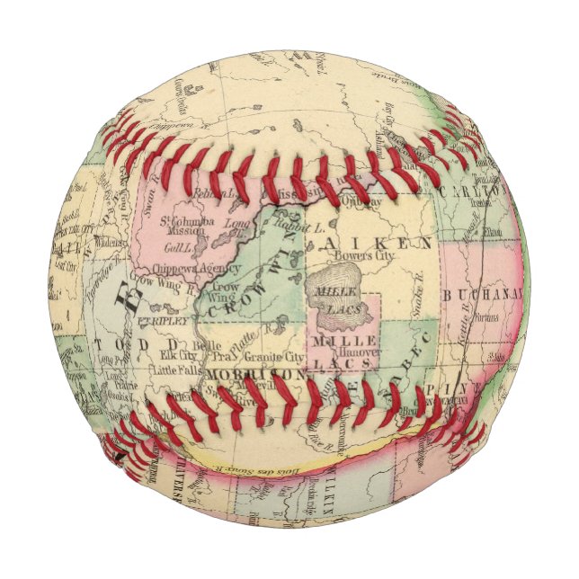 Minnesota Karte von Mitchell Baseball (Vorderseite)