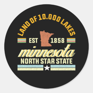 Minnesota Land der 10.000 Seen Runder Aufkleber