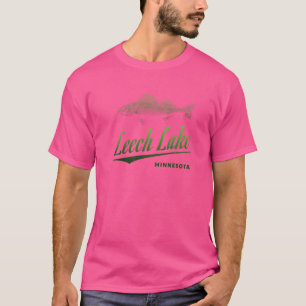 Minnesota Leech Lake mit Zander Fischer Fisch T-Shirt
