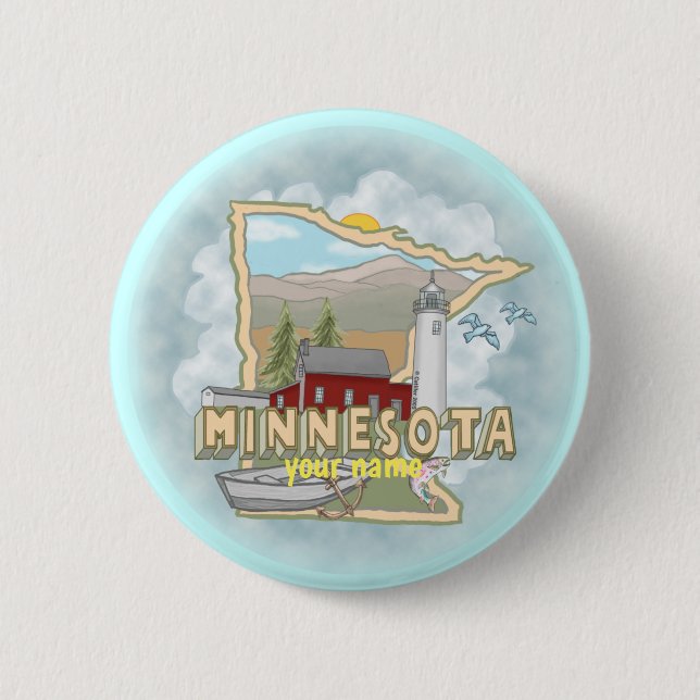 Minnesota Leuchtturm Pin-Button Button (Vorderseite)