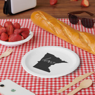 Minnesota Liebe Chalkboard Minnesotan Paper Party Pappteller