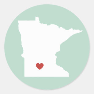 Minnesota-Liebe - individuell anpassbarer Aufklebe Runder Aufkleber