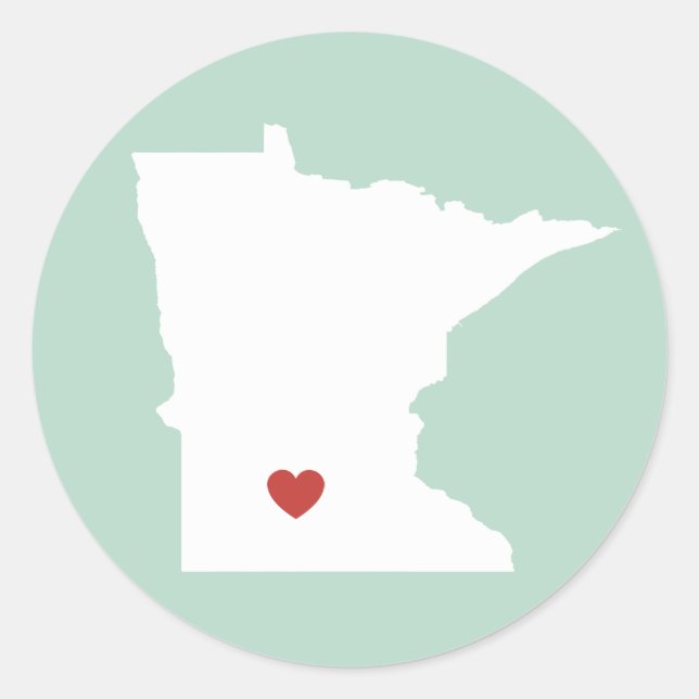 Minnesota-Liebe - individuell anpassbarer Aufklebe Runder Aufkleber (Vorderseite)