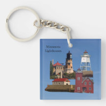 Minnesota Lighthouses Acrylschlüsselkette