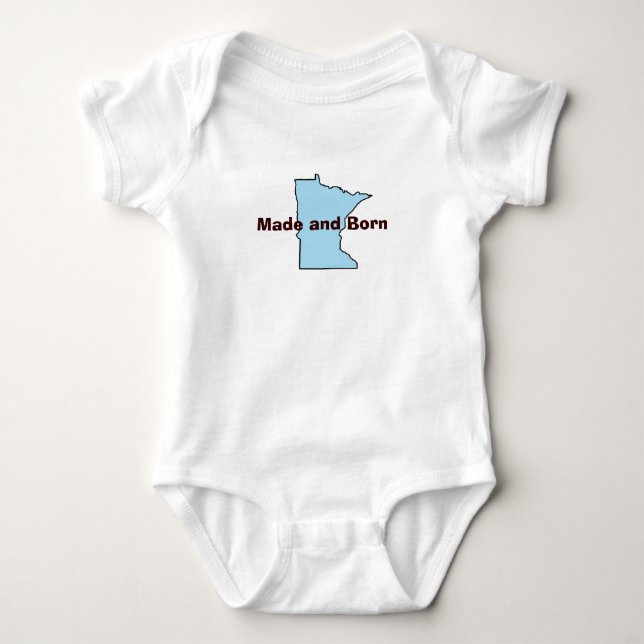 Minnesota Made and Geboren Baby T - Shirt (Vorderseite)