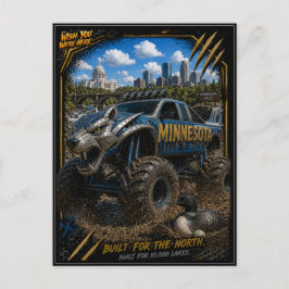 Minnesota Monster Truck Gelände Kunst Postkarte