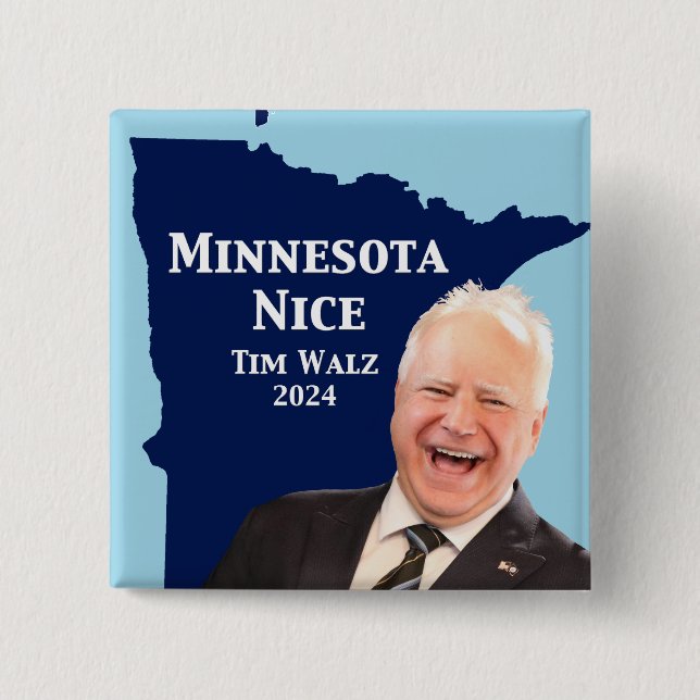 Minnesota Nice Tim Walz Button (Vorderseite)