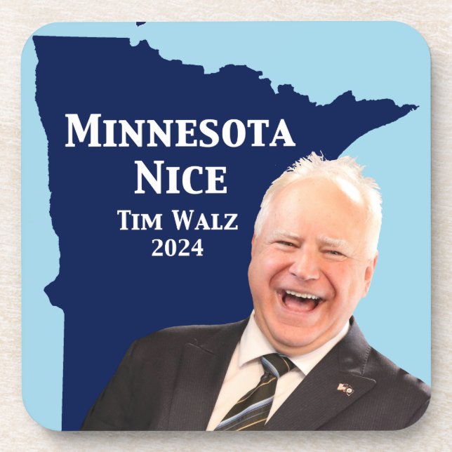 Minnesota Nice Tim Walz Getränkeuntersetzer (Vorderseite)