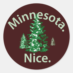 Minnesota Nice. Zeit! Runder Aufkleber