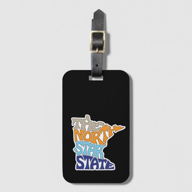 Minnesota Nickname Word Art Gepäckanhänger (Vorderseite Vertikal)