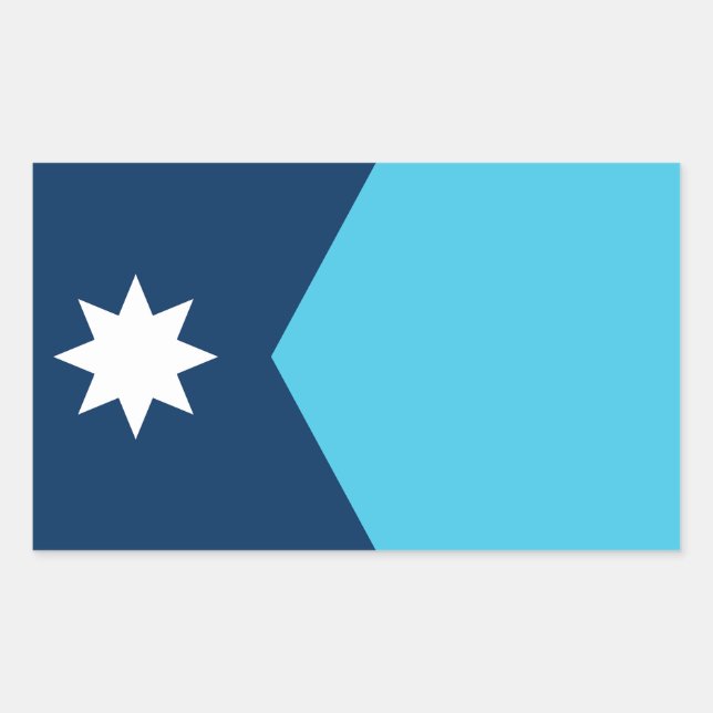 Minnesota Nordsternflagge Rechteckiger Aufkleber (Vorderseite)