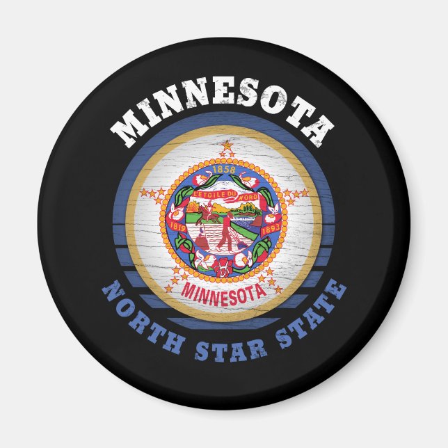 MINNESOTA NORTH STAR STAAT FLAG MAGNET (Vorne)