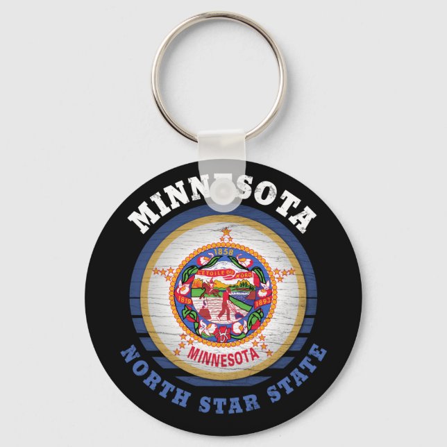 MINNESOTA NORTH STAR STAAT FLAG SCHLÜSSELANHÄNGER (Vorderseite)