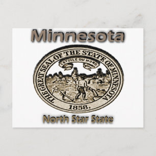 Minnesota North Star Staat Siegel Postkarte
