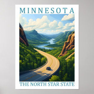 Minnesota North Star Staat USA Travel Place Poster