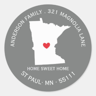 MINNESOTA  Nouveau Étiquette de adresse domestiqu