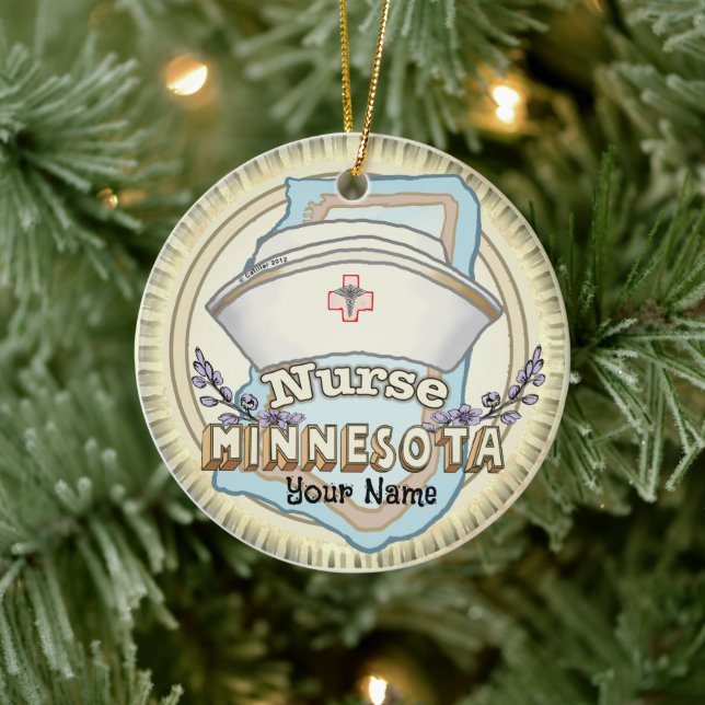 Minnesota Nurse Keramik Ornament (Baum)