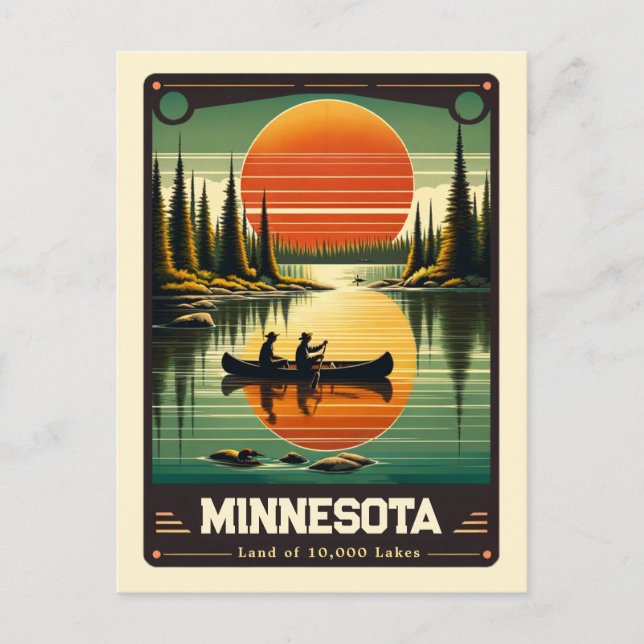 Minnesota | Patriotischer Geist Vintag Postkarte (Vorderseite)