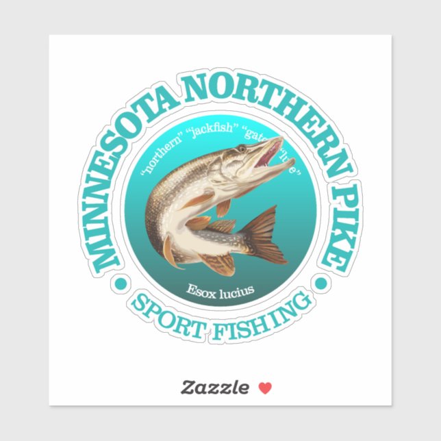 Minnesota Pike Fishing Aufkleber (Blatt)