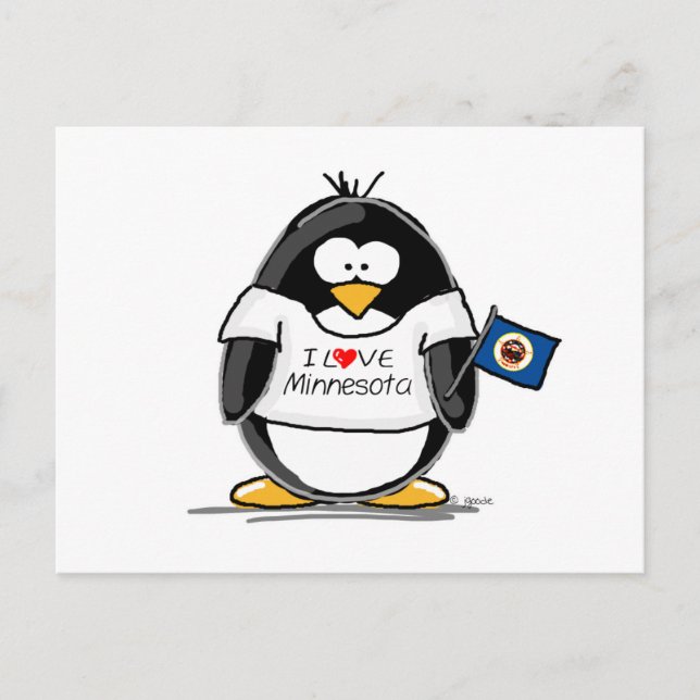 Minnesota-Pinguin Postkarte (Vorderseite)