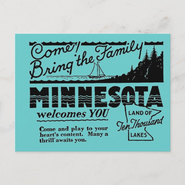 Minnesota-Postkarte Postkarte (Vorderseite)