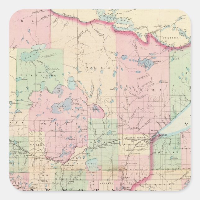 Minnesota Quadratischer Aufkleber (Vorderseite)