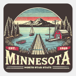 Minnesota Quadratischer Aufkleber