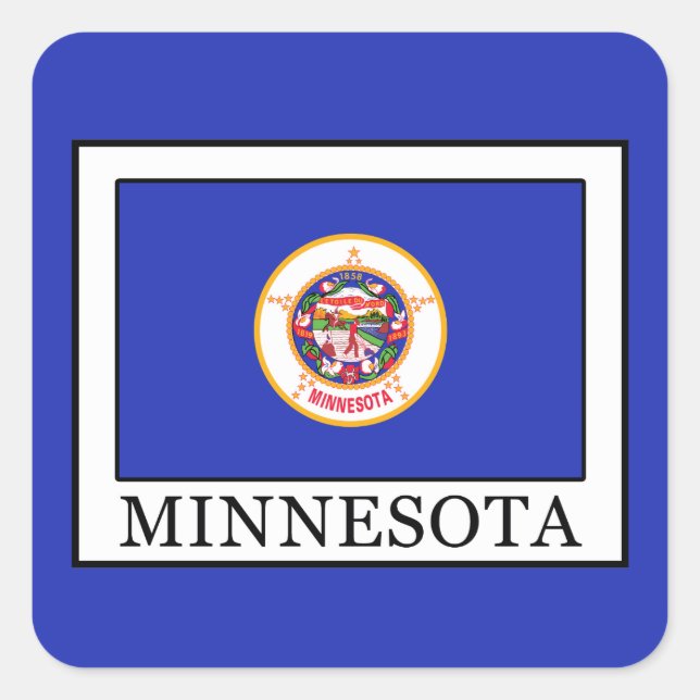 Minnesota Quadratischer Aufkleber (Vorderseite)