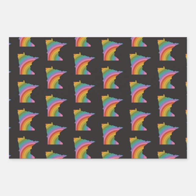Minnesota Rainbow Wrapping Paper Geschenkpapier Set (Vorderseite)
