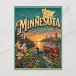 Minnesota Retro Reise Souvenir Postkarte