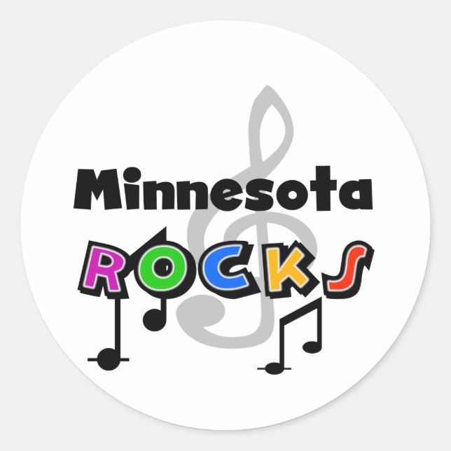 Minnesota Rocks Runder Aufkleber (Vorderseite)