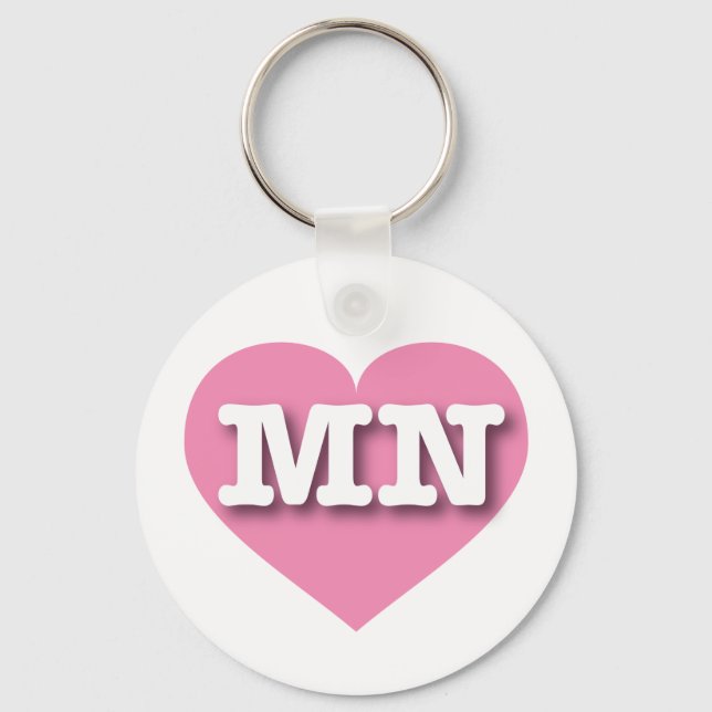 Minnesota Rosa Herz - I Liebe MN Schlüsselanhänger (Vorderseite)