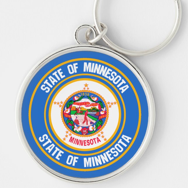Minnesota Round Emblem Schlüsselanhänger (Vorne)