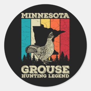 Minnesota Ruffed Grouse-Angebot für einen geplagte Runder Aufkleber