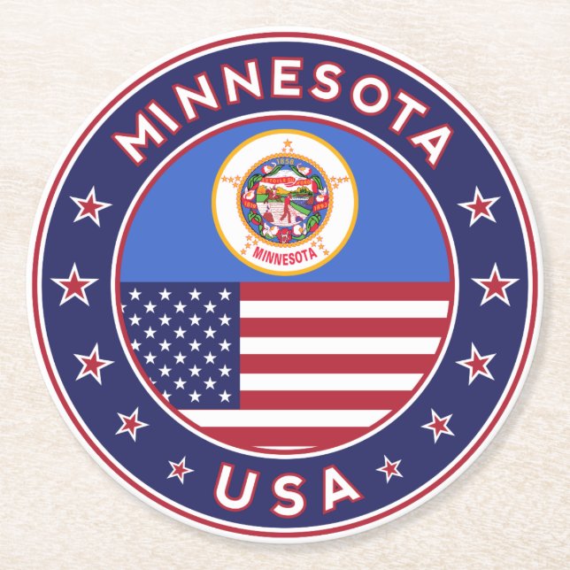 Minnesota Runder Pappuntersetzer (Vorderseite)
