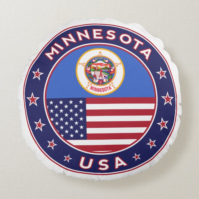 Minnesota Rundes Kissen (Vorderseite)