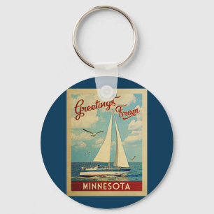 Minnesota Sailboat Vintage Schlüsselanhänger