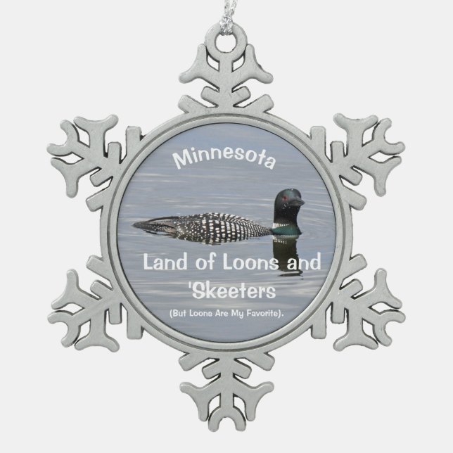 Minnesota Schneeflocken Zinn-Ornament (Vorderseite)