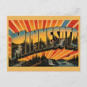 Minnesota-Seen Wasserfälle Boreale Wälder Kunst Postkarte